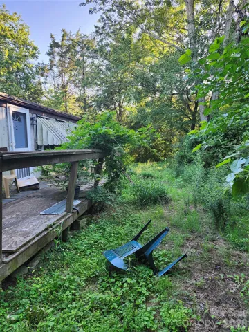 Side entrance of old mobile home