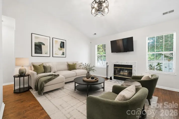 Virtually enhanced living room.