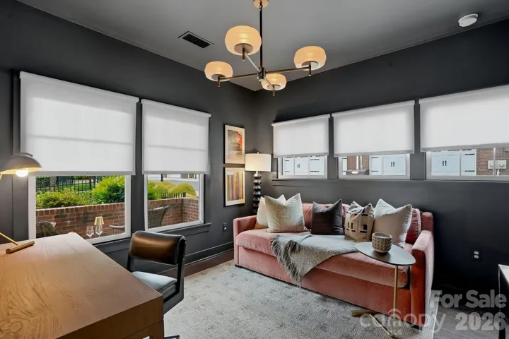 Moody designer office or bedroom on the first floor