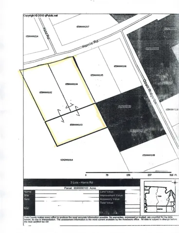 3 Lots combined at 1629 Harris Road, Ft Mill