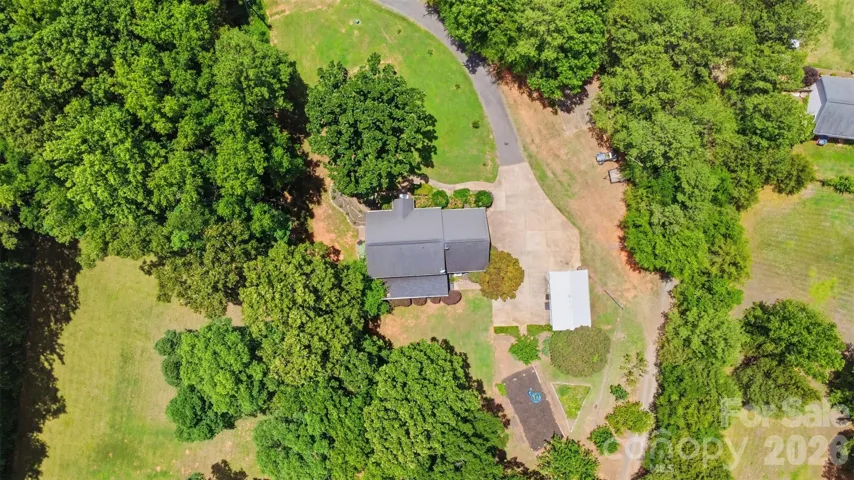 Aerial straight over home
