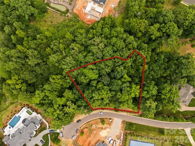 Aerial view with lot lines