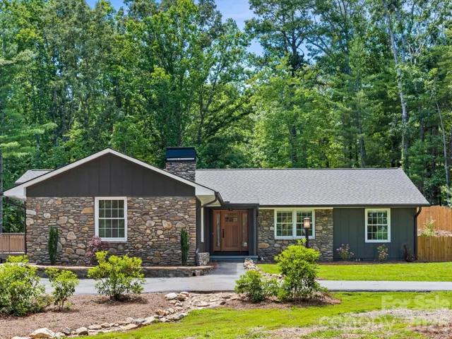 Beautiful natural stone, with custom craftsman door.