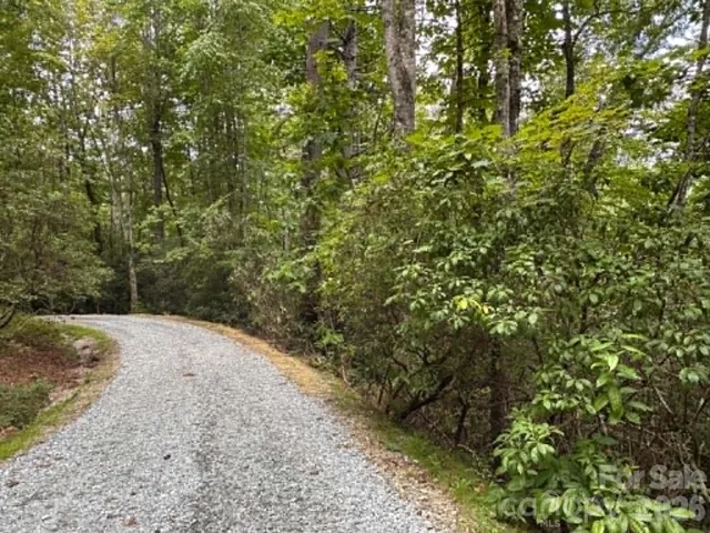 The lot is on the right side of the driveway