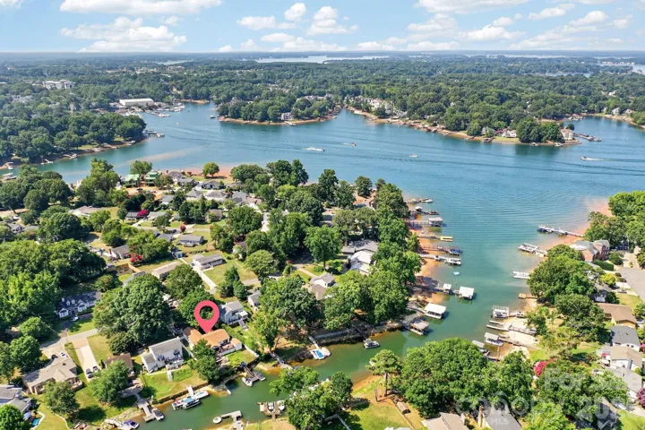 Welcome to 21200 Rio Oro, Cornelius on beautiful Lake Norman.  Easterly view looking down the channel.