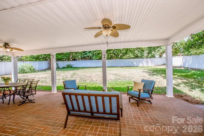 Brick back patio is the perfect size.