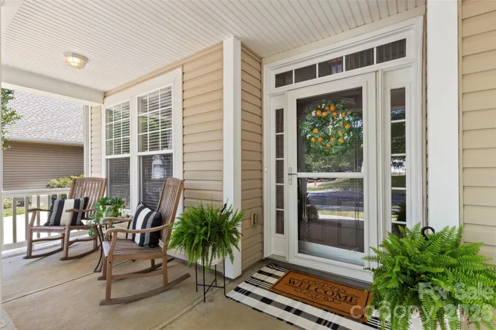 Welcoming rocking chair front porch.
