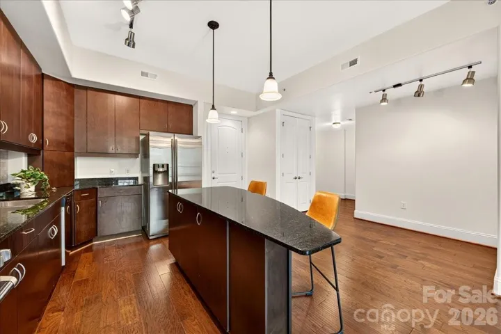 The large island is great for entertaining and additional seating