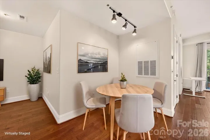 Breakfast nook and a peek into the office/flex space