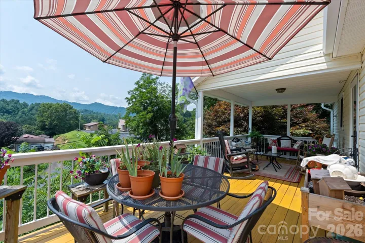 Partially covered deck with year round long range views!