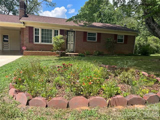 Front of house with landscaping