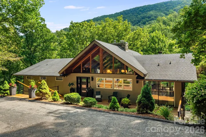 Distinctive mountain home surrounded by the natural beauty of Western North Carolina