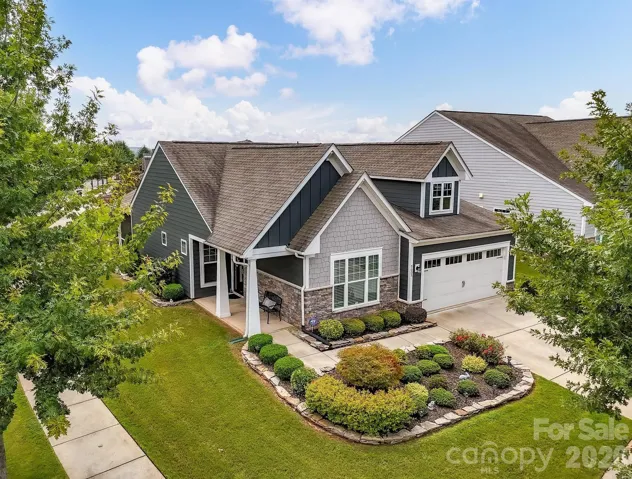 Drone View of Front Yard and Landscaping