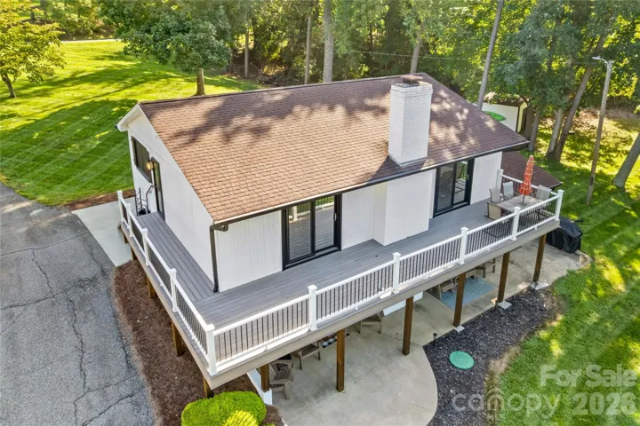 Aerial view of the house