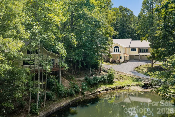 Looking at both properties over pond