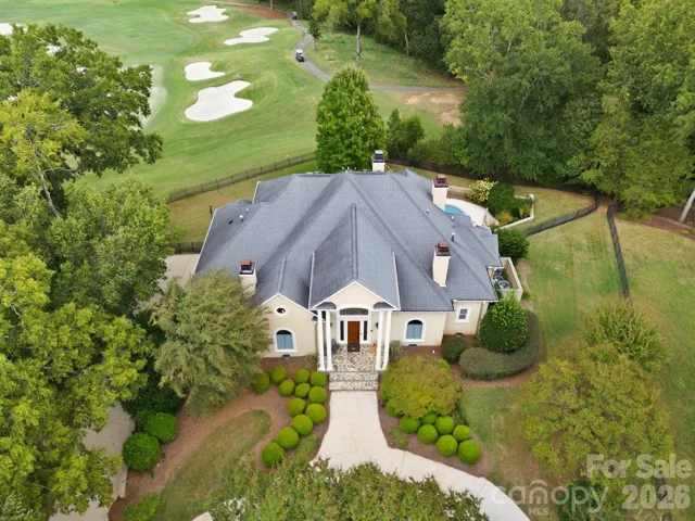 Aerial with golf course view