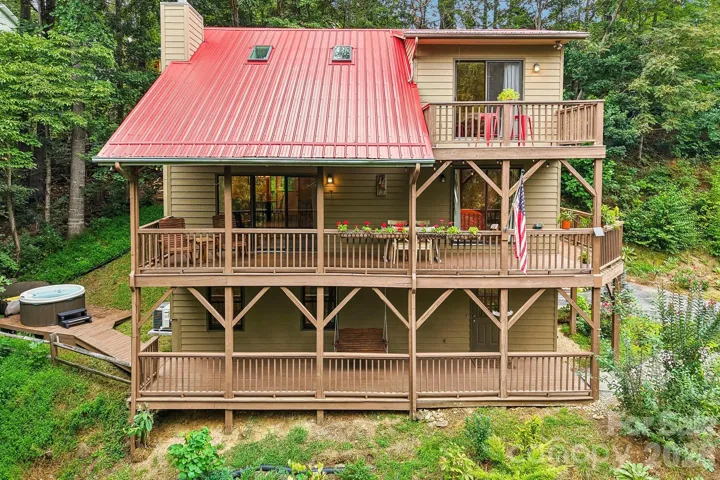 private hot tub on left
