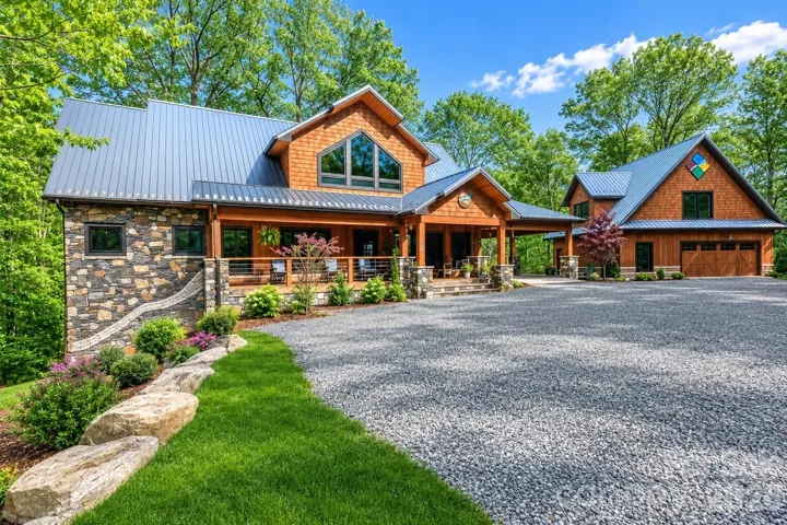 597 Auborn Trivette Rd: The main house and detached garage with FROG.
