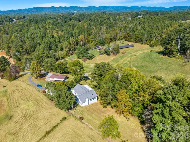 Aerial view of both homes