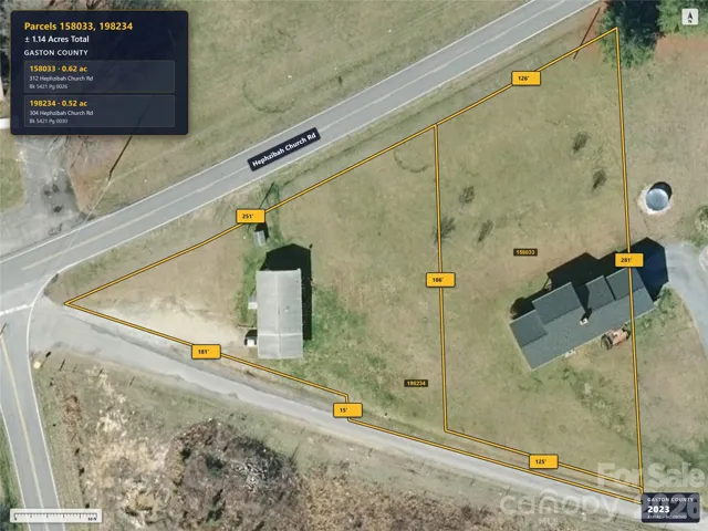 Aerial imagery predates removal of the previous home.