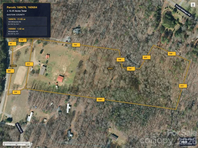 Aerial imagery predates removal of the previous home.