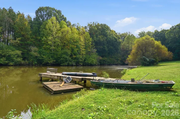Floating dock, john boat and dock