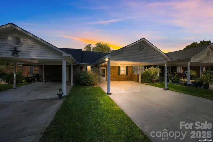Front entry and covered carport
