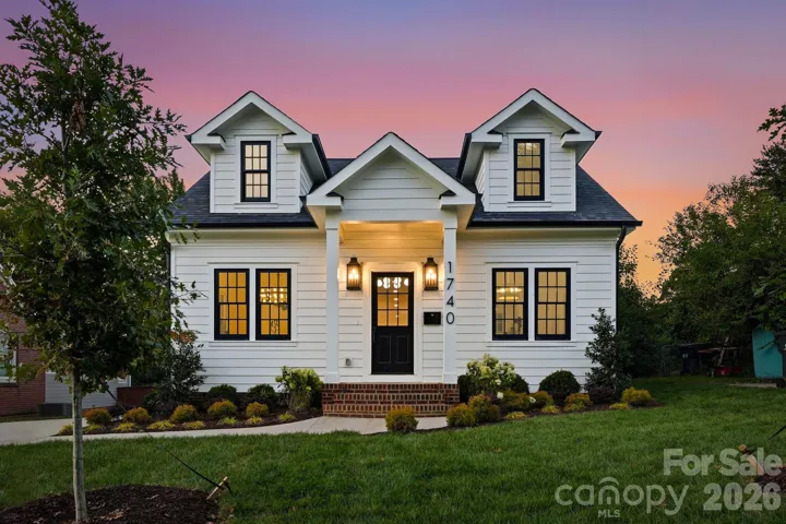 Front exterior at twilight