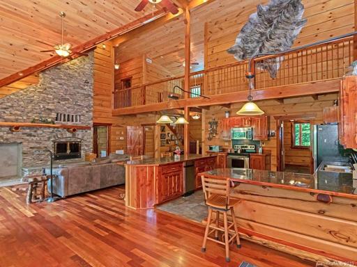 Lofted second floor hallway