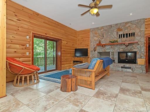 Terrace level Family Room with fireplace