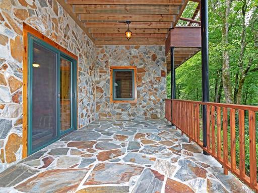 Terrace level covered patio