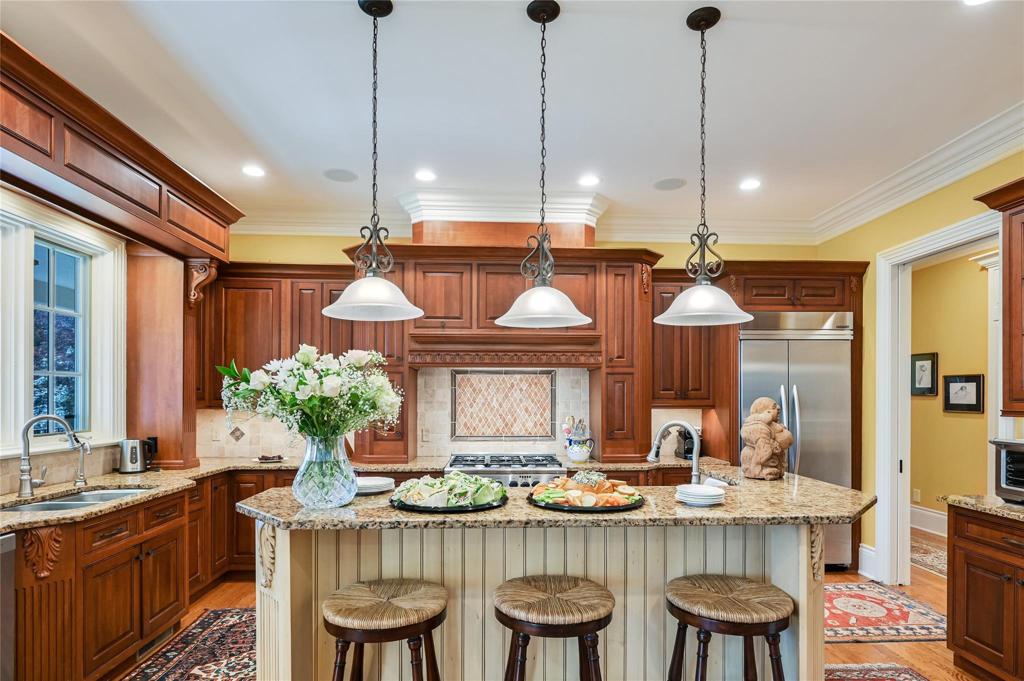 Light filled kitchen open to den area