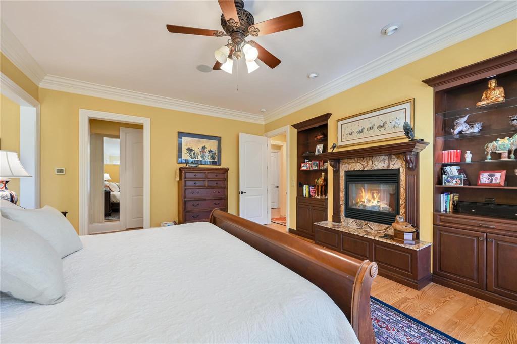 Primary bedroom with gas fireplace