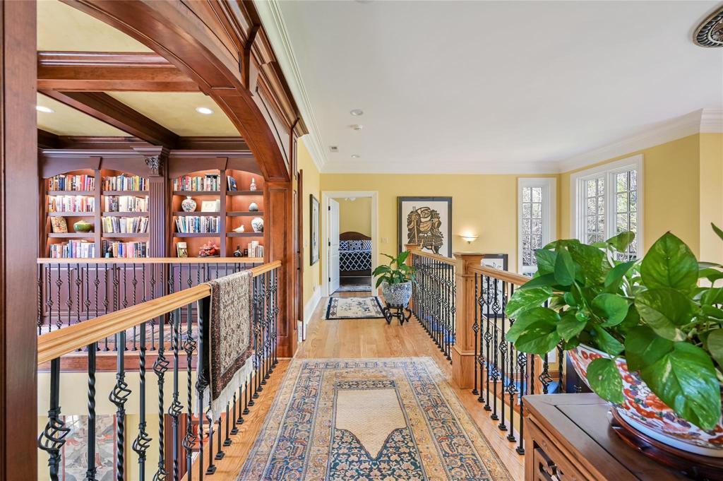 Second floor Hallway with entrance to library