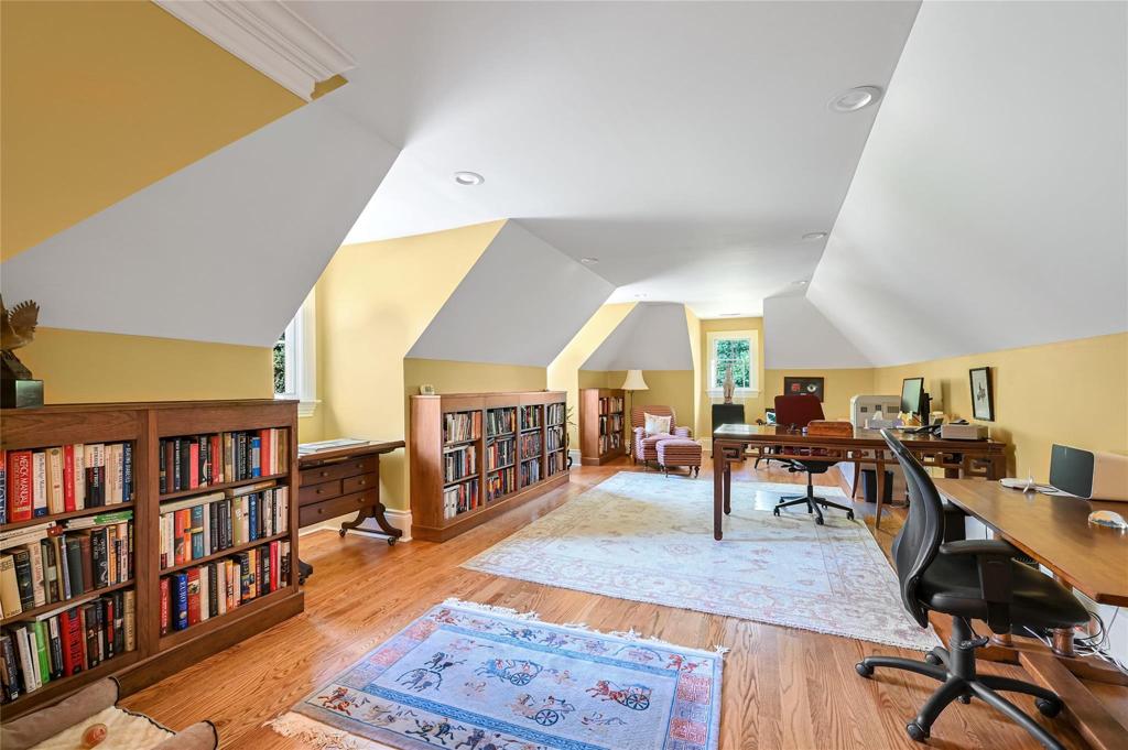 Office area with bookcases