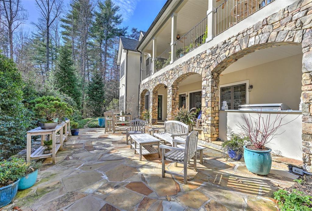 Newer large stone patio