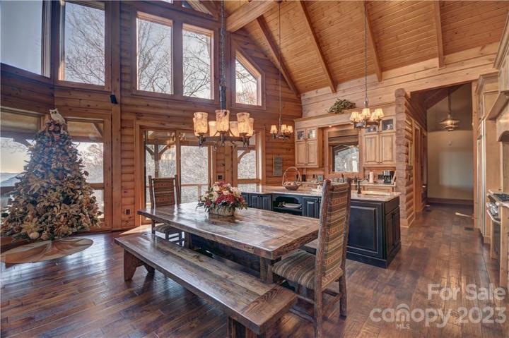 Dining and kitchen areas of the great room