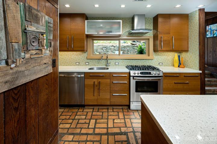 Quality stainless steel appliances and modern kitchen