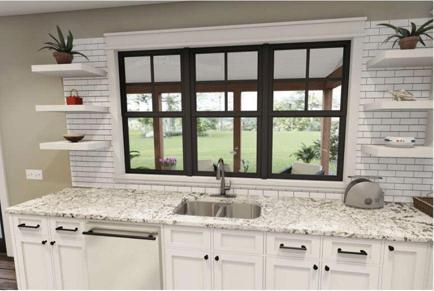Large windows and ample counter space make for an excellent cooking environment.