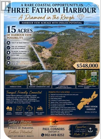 Lot R3 Three Fathom Harbour Road, Three Fathom Harbour, Nova Scotia B0J1N0