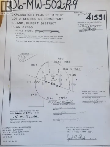 Lot A Yew St, Alert Bay, British Columbia V0N1A0