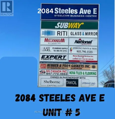 5 - 2084 STEELES AVENUE, Brampton (Bram West), Ontario L6Y0A7