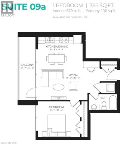 60 CHARLES Street Unit# 1909, Kitchener, Ontario N2G0C9