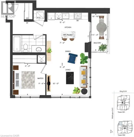 15 WELLINGTON Street Unit# 2012, Kitchener, Ontario N2G0E4