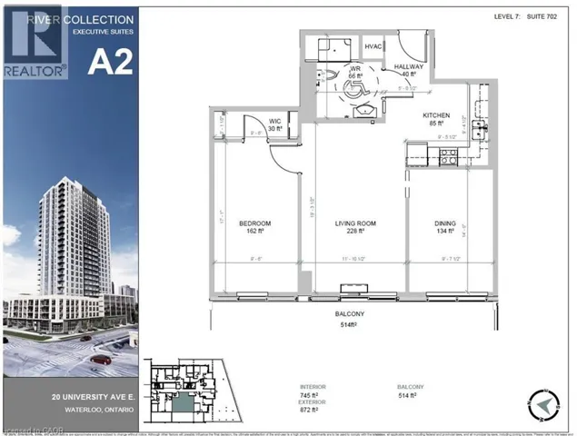 20 UNIVERSITY Avenue E Unit# 702, Waterloo, Ontario N2J2V7
