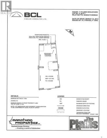 11 Plains BOULEVARD, Pilot Butte, Saskatchewan S0G3Z0