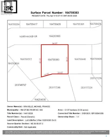 lot 6 blk 2 Northwood crescent, Big River Rm No. 555, Saskatchewan S0J0E0