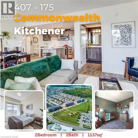 175 COMMONWEALTH Street Unit# 407, Kitchener, Ontario N2E0H4