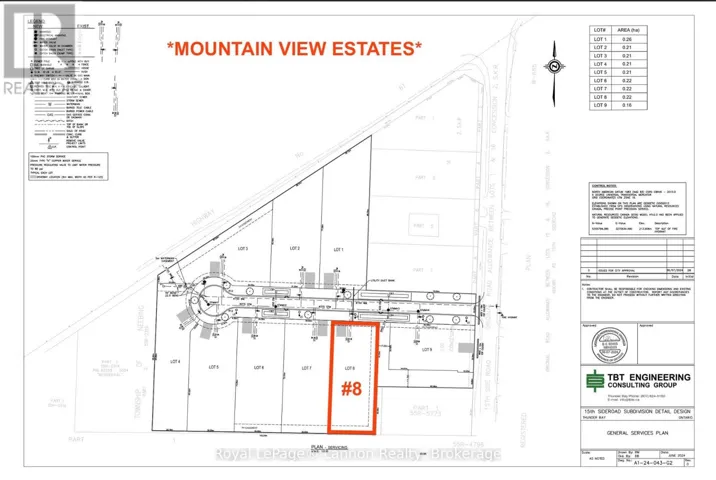 Lot #8 Mountain View Dr., Thunder Bay, Ontario P7J1E2