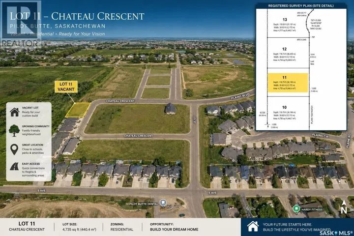 11 TBD Chateau CRESCENT, Pilot Butte, Saskatchewan S0G3Z0